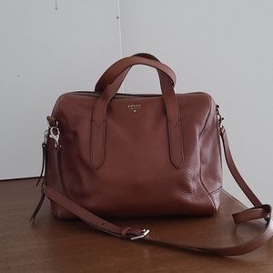 Fossil leather satchel / handbag / purse